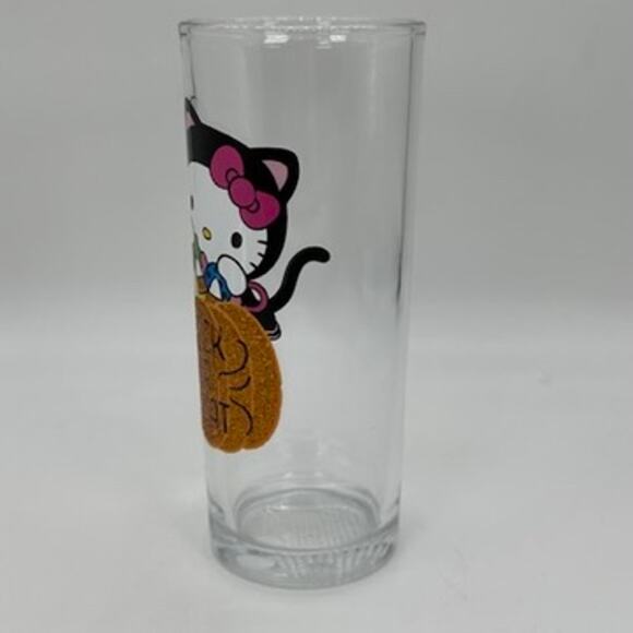Hello Kitty Halloween Drinking Glasses Glassware Set of 4 Pumpkin Spider Cat New - Picture 10 of 13